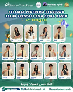 14 penerima Achievement Scholarship SMA Citra Kasih Jakarta Tahun Ajaran 2027/2028