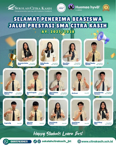 14 penerima Achievement Scholarship SMA Citra Kasih Jakarta Tahun Ajaran 2027/2028